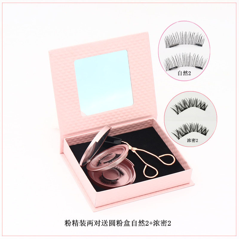 Quantum imán magnético de succión magnética sin pegamento natural largo y grueso transfronterizo pestañas falsas magnéticas populares europeas y americanas