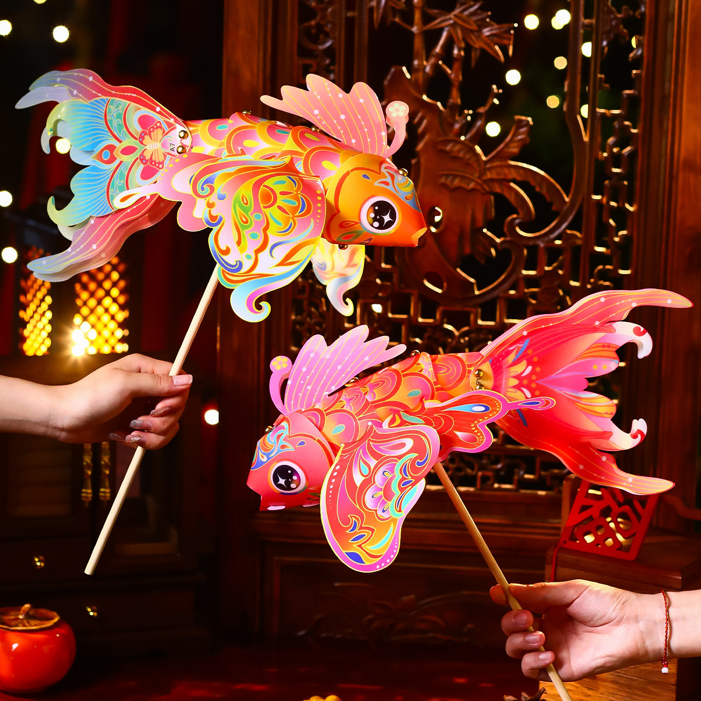 中秋节蝴蝶鱼形灯笼手工diy材料包2025新款儿童手提古风金鱼花灯