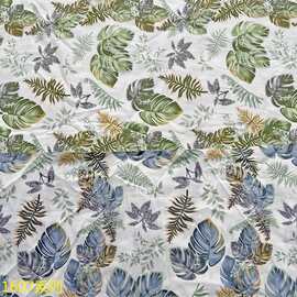 厂家直供日式和风160cm斜纹纯棉布料手工diy棉布树叶印花旗袍面料