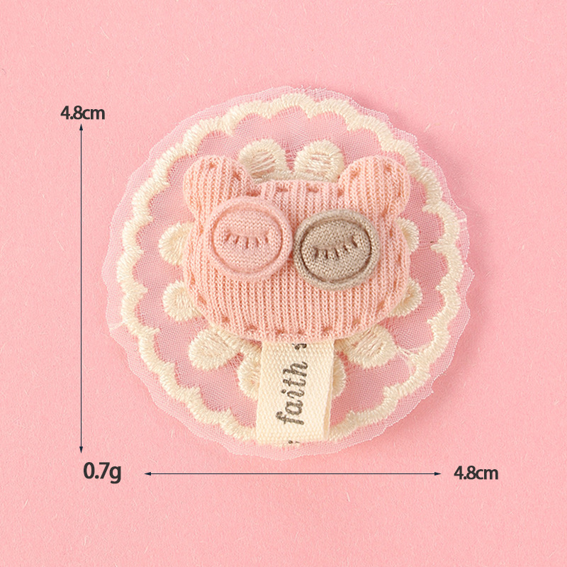 Organza de encaje ovalado pegatinas de tela de amor bordado fresco etiqueta de tela DIY accesorios de ropa para Niños Accesorios