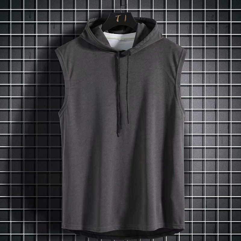 Men's Solid Color Simple Style Hooded Sleeveless Loose Men's Tops display picture 4