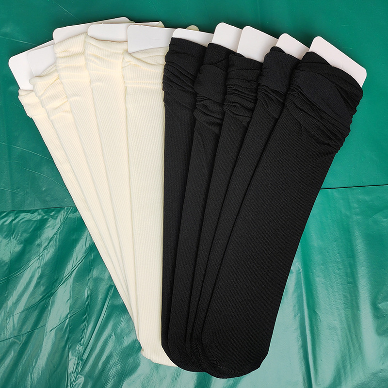 Calcetines negros, calcetines de terciopelo, primavera y verano, calcetines de hielo transpirables delgadas, calcetines blancas regulares, moda