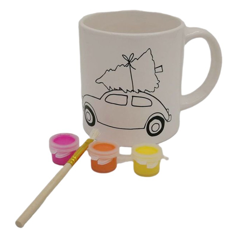 Acuarela taza Taza de cerámica para colorear taza de café taza de dibujo taza recta cepillo taza pluma escritura taza no se puede limpiar