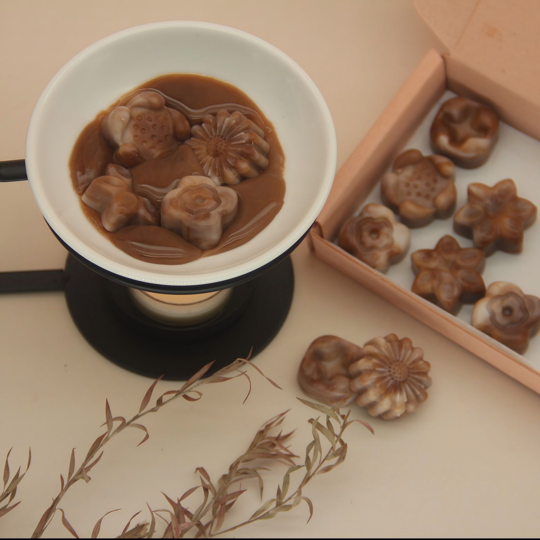 Pastilhas de cera aromática chocolate para queimador presente_voghion.com