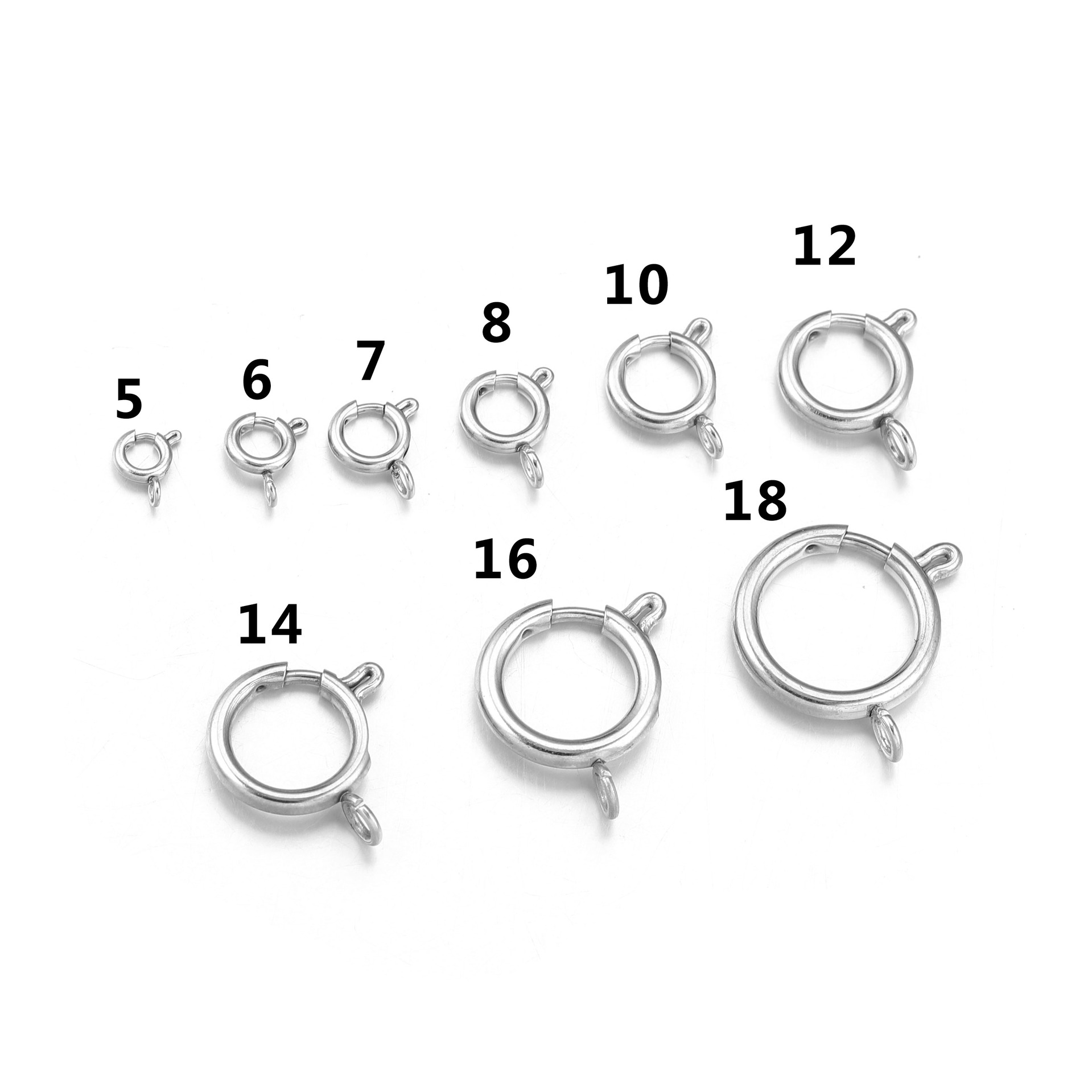 Hebilla de burbuja de acero de titanio DIY accesorios de joyería hechos a mano hebilla redonda Hebilla de resorte de acero inoxidable de oro galvanizado