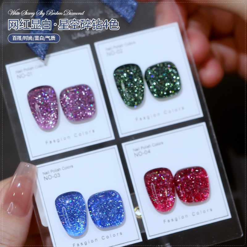 A set of 4 colors of starry sky diamonds (free blank photo frame, color card needs to be painted by yourself)