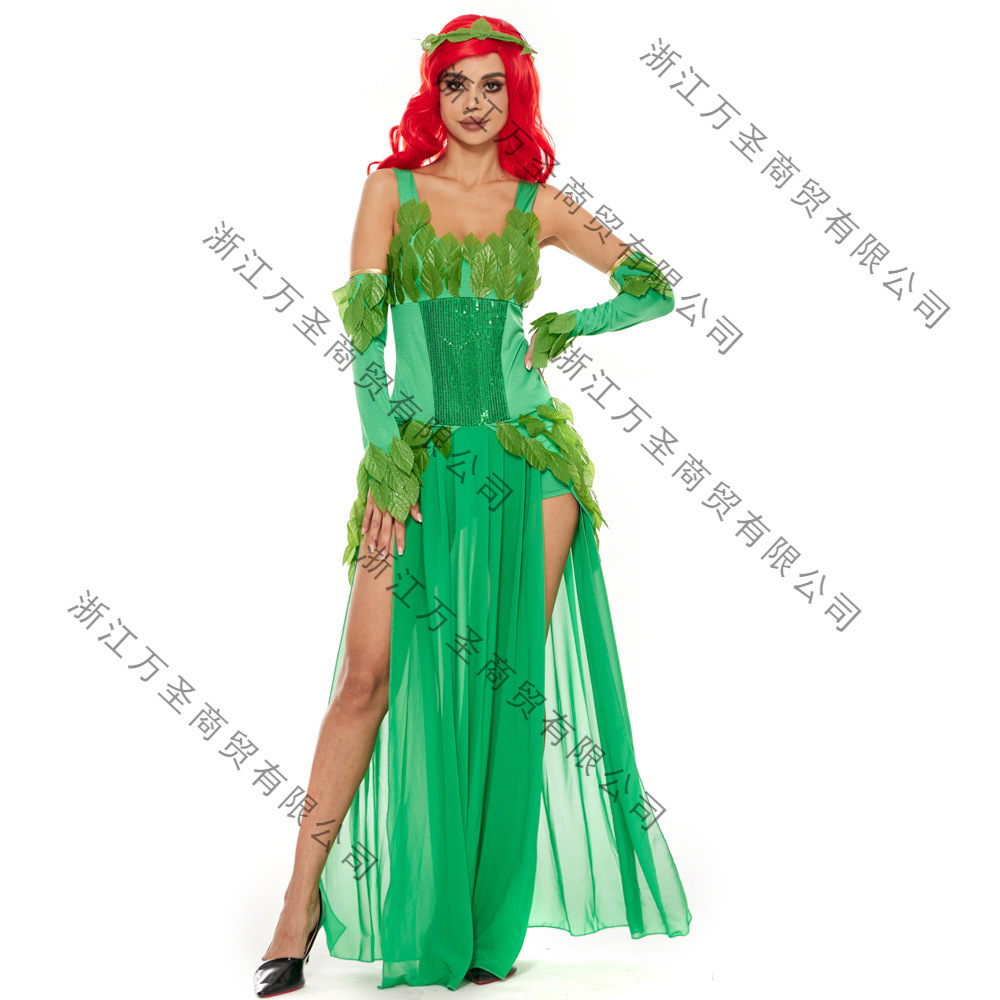 万圣节服装舞台表演服绿色森林精灵连衣裙  绿野仙踪树妖表演服