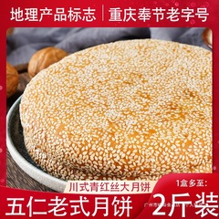 重庆奉节向杨月饼五仁礼盒装老式四川特产无蔗糖中秋大月饼一个装