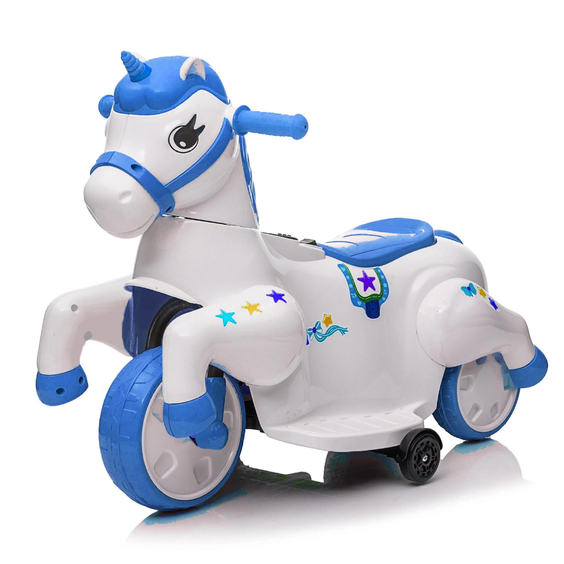 Haier Fort Toys Coche de juguete eléctrico para niños Engrosamiento Carga Niños y niñas Bebés Unicornio Educación temprana Música Puzzle