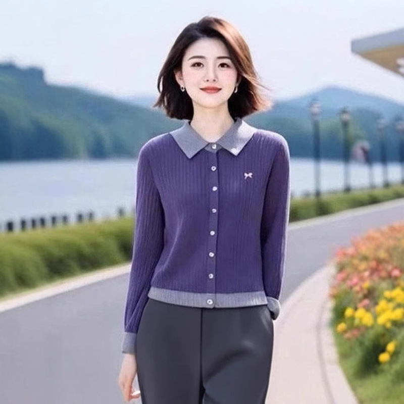 Color-Blocking Early Autumn New Versatile Knit Sweater, Contrasting Colors, Autumn and Winter Loose Sweater, New Slimming Fashion Top for Women