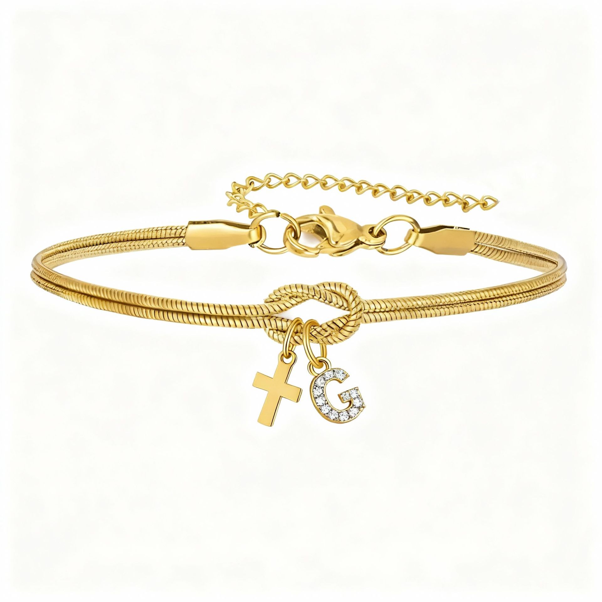 Concentric Knot Snake Bone Bracelet With Diamonds For Women_voghion.com