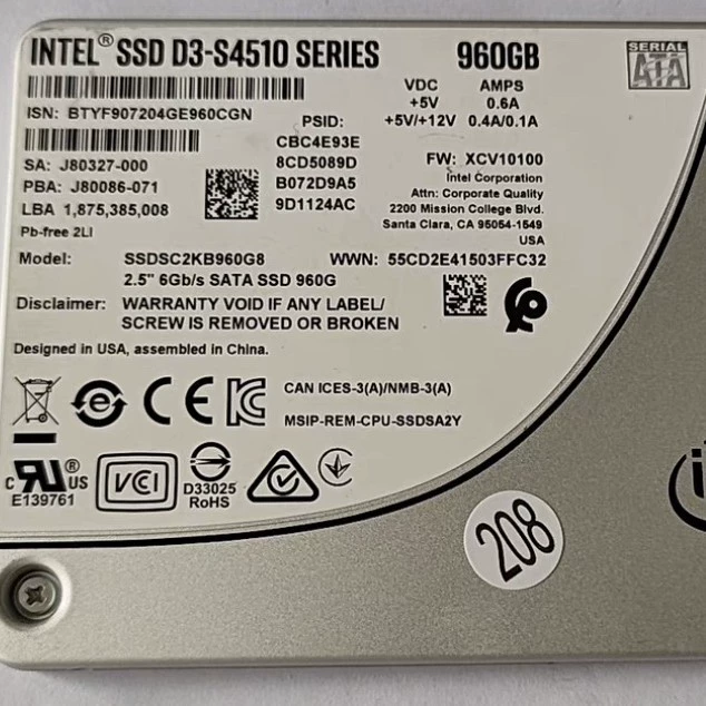 S4510 твердотельный накопитель 960ГБ