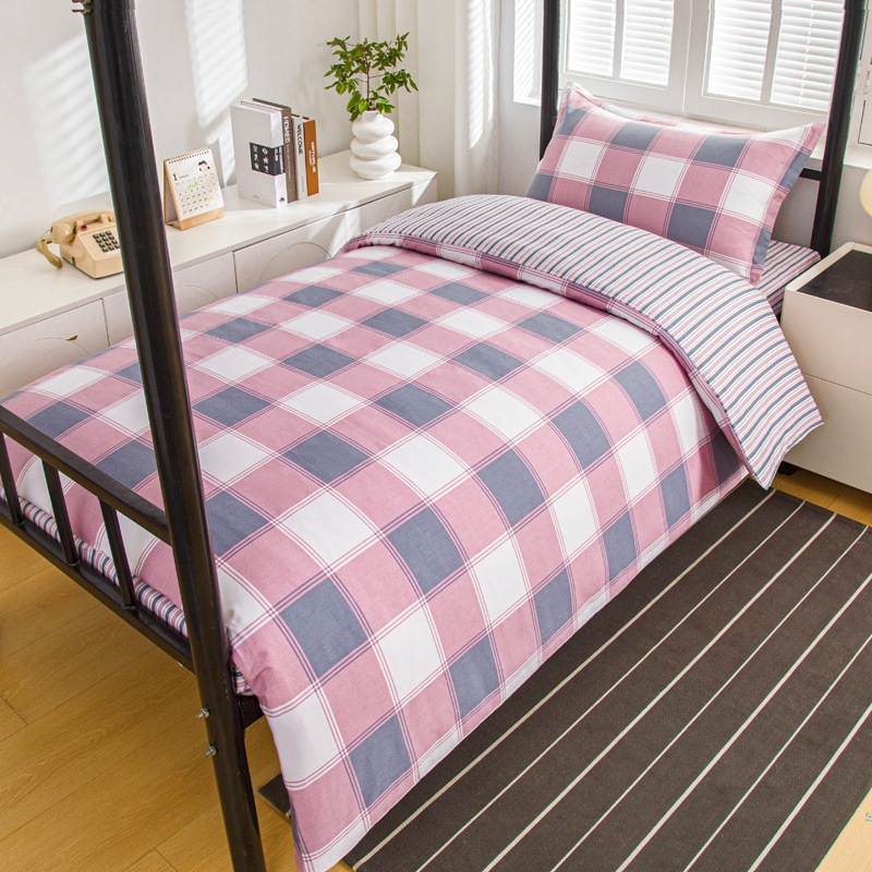 Juego de algodón de tres piezas para dormitorio de estudiantes, juego de seis piezas de algodón puro, funda de edredón, litera, kit de dormitorio, compra al por mayor