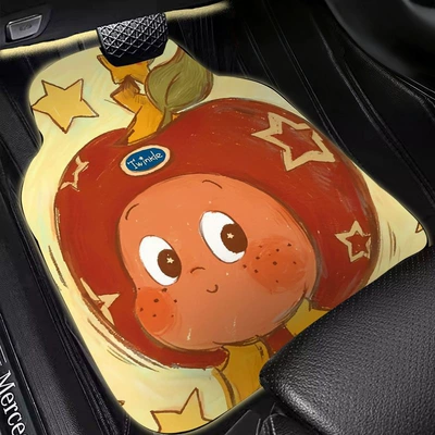 floor mats: absorbent, non-slip, stain-resistant, Universal Foot Pad - red-apple-star-people-linen-car-floor-mats-5065cm-one-piece-in-the-front-row
