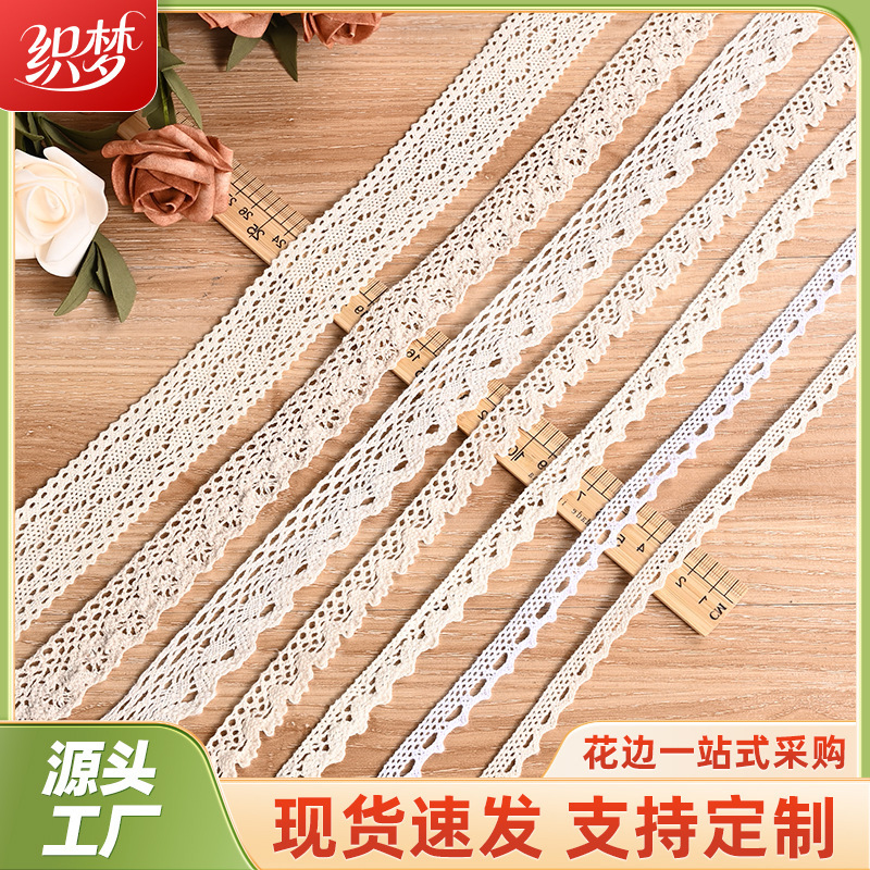 Hollow Lace Handmade DIY Edge Clothing Tablecloth Curtain Fabric Decorative Accessories Cotton Thread Lace Edge Hollow Lace Handmade DIY Edge Clothing Tablecloth Curtain Fabric Decorative Accessories Cotton Thread Lace Edge