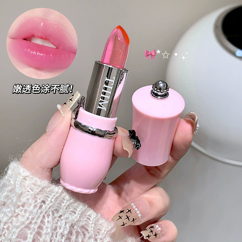 TIIIM прозрачная увлажняющая желейная помада с сухими цветами, меняющая температуру, не легко выцветает, меняющая температуру помада, увлажняющий бальзам для губ с цветами