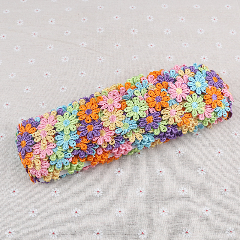 Pequeña flor encaje accesorios ropa decorativa encaje tela hecha a mano DIY agua soluble blanco borla encaje material