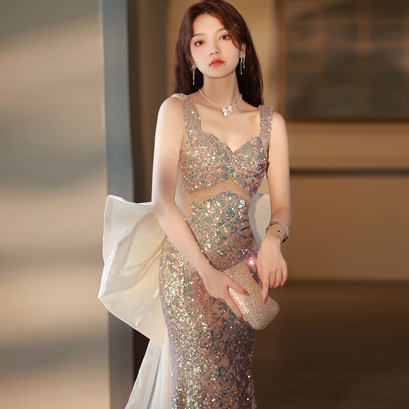 Mermaid Evening Dress 2026 New High-End Light Luxury Slimming French Style Elegant Toast Dress Bride Wedding Dress for Women