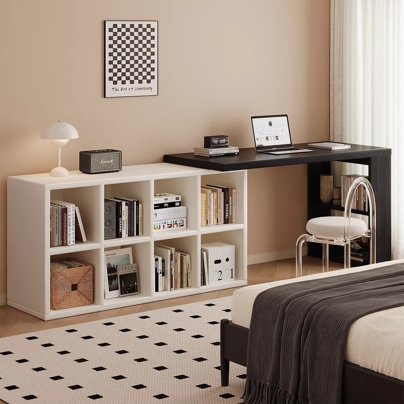 Long Desk for Home Use, Extendable Computer Desk with a Light Luxury and High-End Feel, Integrated Dresser and Chest of Drawers, Bedroom Study Table