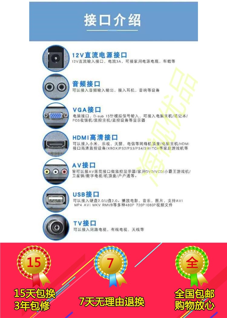 10 Hd 12/14 Inch 15/17 Lcd Screen Small Computer Monitor HDMI Tv Cashier Av Video Surveillance