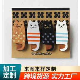 跨境亚马逊家居小动物照片墙夹米兰达猫木质工艺品夹子照片便签夹
