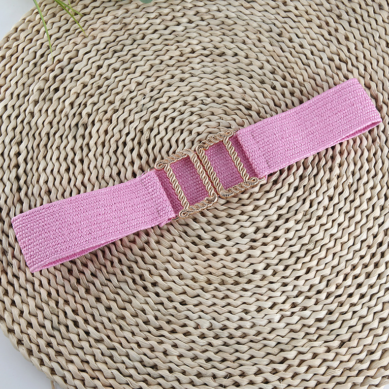 Ethnic Style Solid Color Plastic Straw Woven Belt Women's Woven Belts display picture 3