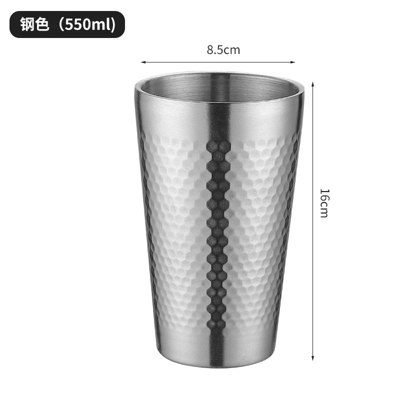 550ml martillado Copa (201 plata)