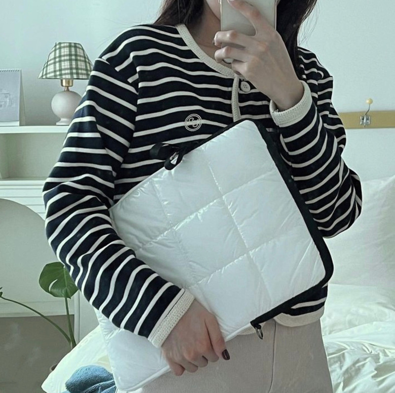 Korean-style quilted soft liner bag laptop 13-inch 15-inch cotton-filled computer bag shockproof rhombus storage bag Korean-style quilted soft liner bag laptop 13-inch 15-inch cotton-filled computer bag shockproof rhombus storage bag