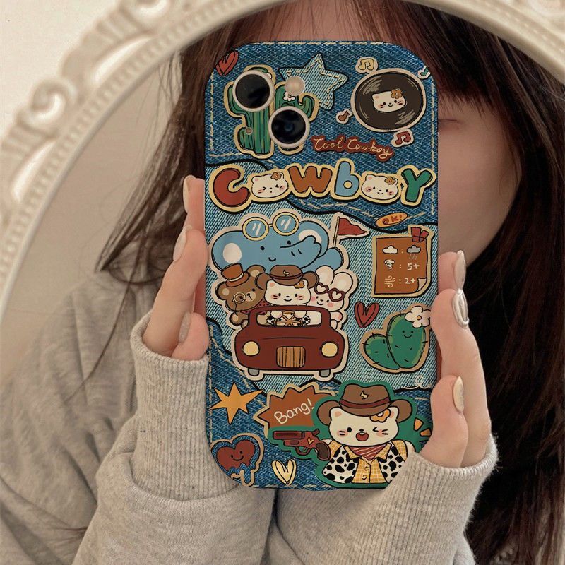 Western KT cat apple 15promax phone case 12/13 full package iphone14 cream xs/xr/7/8pl