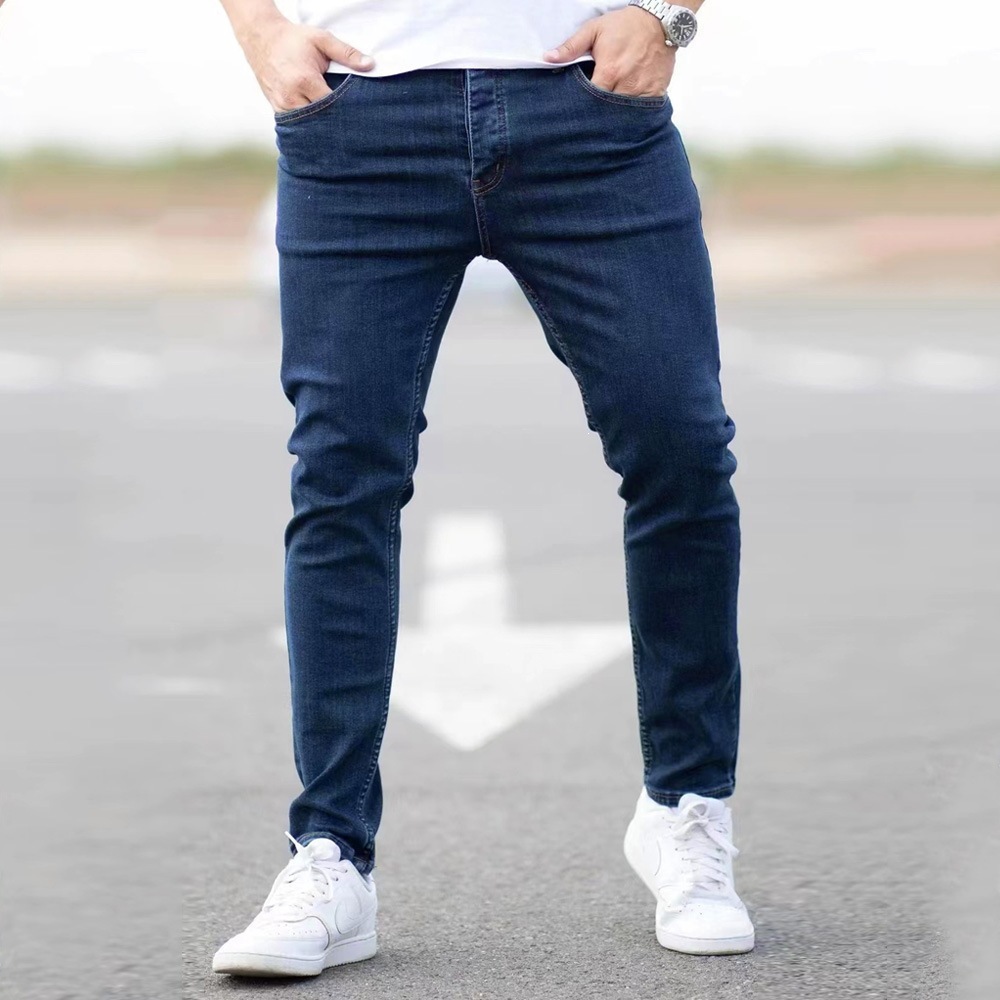 Jeans para Hombre de Algodón, Cintura Media, Corte Ajustado, para Uso Casual