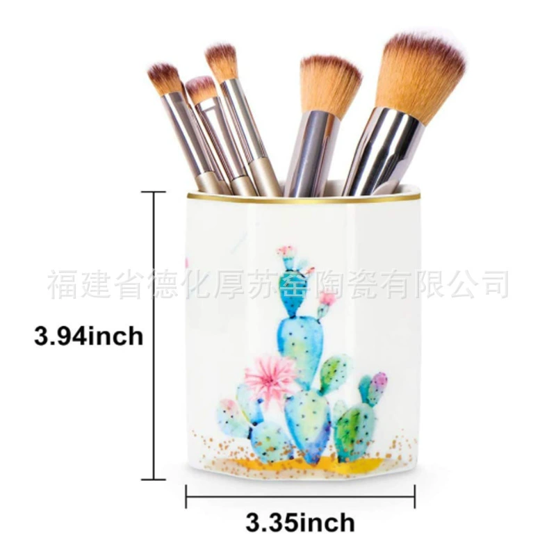 Metal ceramic pens holder, tripod, brush, storage system