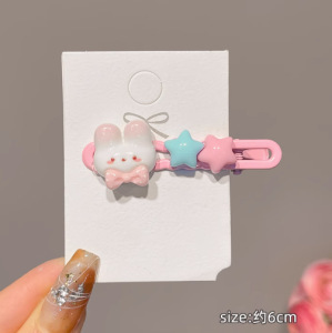 Coreana lateral frange clip de cabello de la frente de mujer sensación avanzada 2025 nuevo toque de dopamina clip de boca de pato