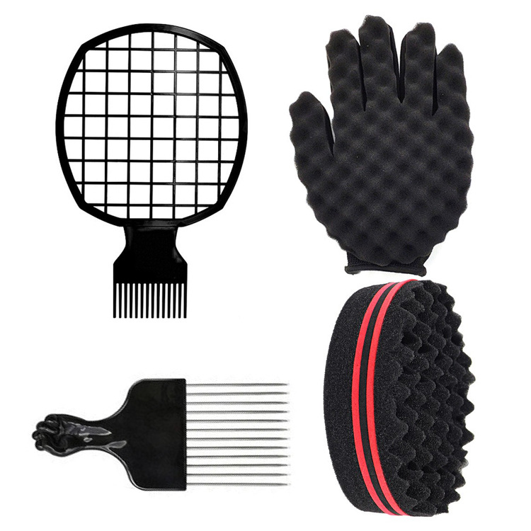 Comercio exterior AliExpress negro perm peine traje africano sucio trenza cuidado herramienta esponja forma peine aguja de acero insertar peine