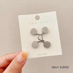 Pantalones de jeans de cintura, botones de cintura ajustados, botones ajustables fijos