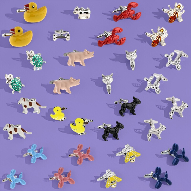 Dongguan Chang'An Spot Cufflinks Duck Balloon Dog Bone Bee Turtle Pig Fox Lobster Cufflinks Cuff Nails