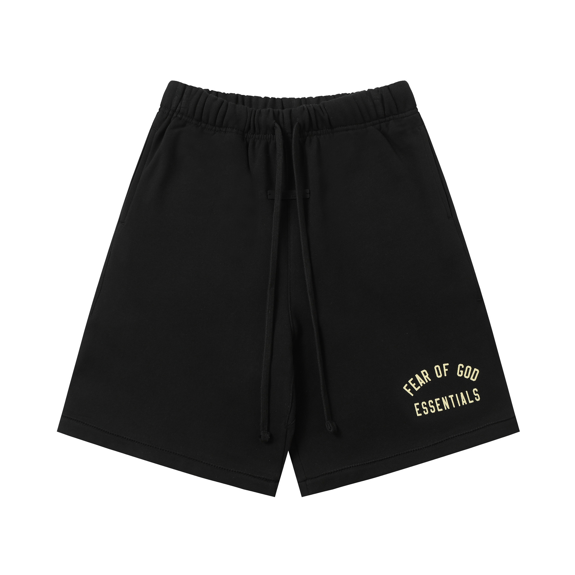 Una pieza de la marca de moda FOG de doble línea ESSENTIALS letra con lema impreso camiseta de manga corta para hombres y mujeres media manga en la calle
