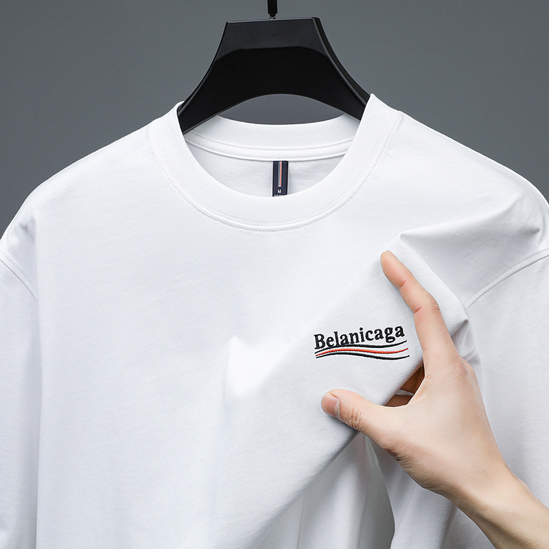 2025 New Summer Men's Short-Sleeved T-Shirt Round Neck Xinjiang Long-Staple Cotton Men's Tops Drop Shipping R5505 2025 New Summer Men's Short-Sleeved T-Shirt Round Neck Xinjiang Long-Staple Cotton Men's Tops Drop Shipping R5505