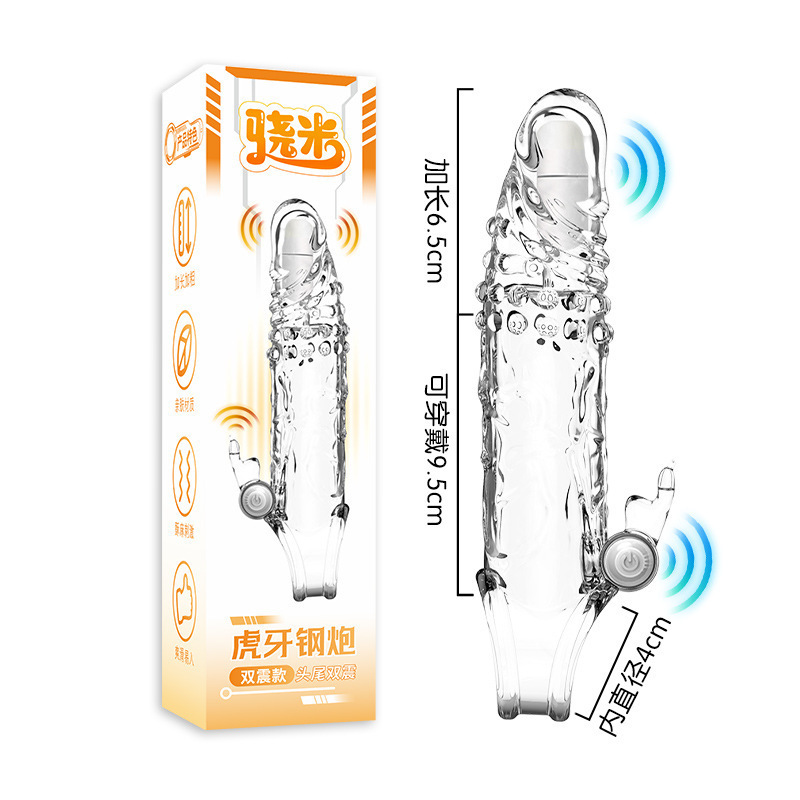 Snapmi macho cristal lobo brazo vibratorio condón pene retrasado anillo pinchazo pareja artículos sexuales adultos interés