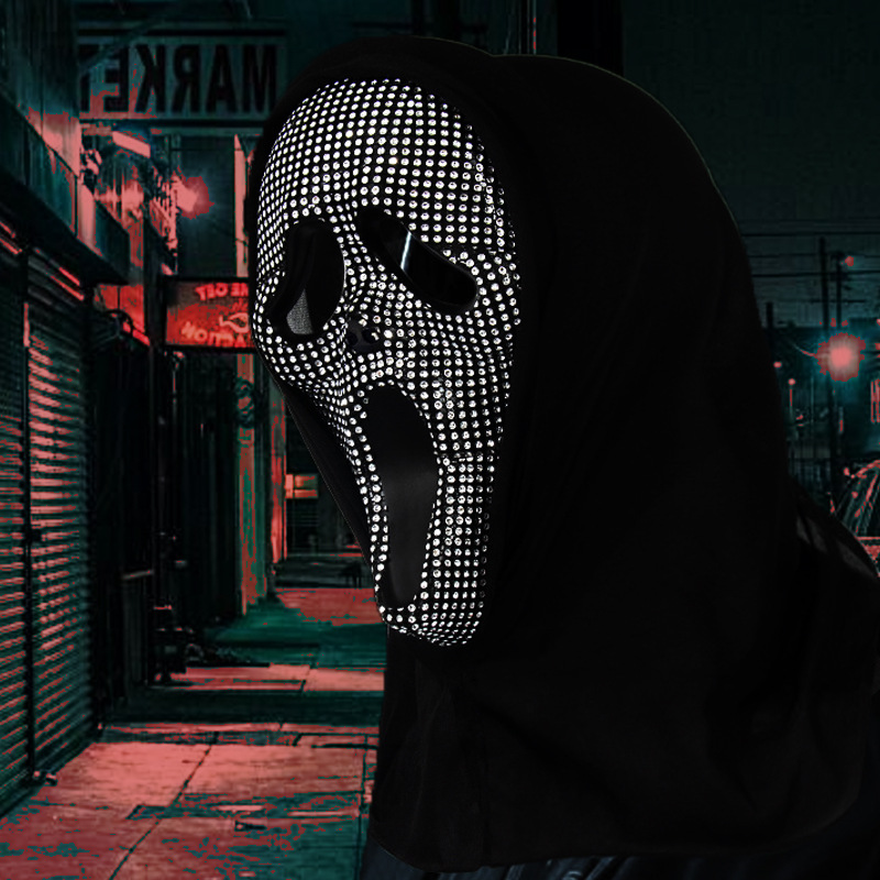 Amazon nuevo Halloween con taladro grito fantasma máscara cosplay disfraces de baile accesorios