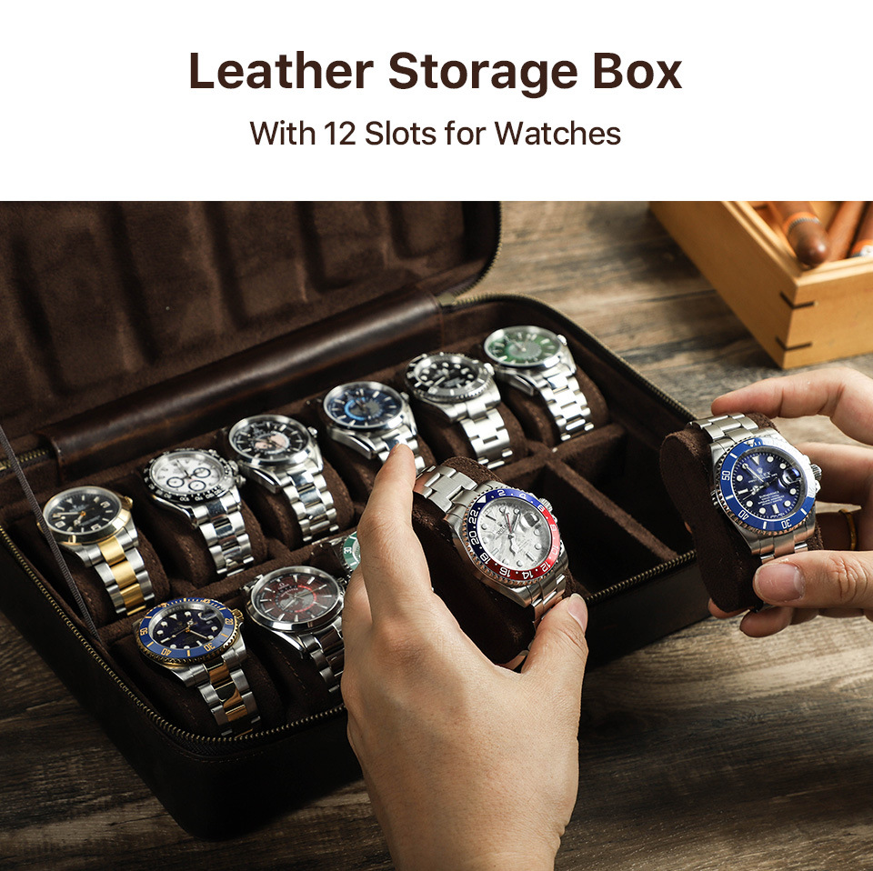 Vintage Leather Watch Box - Image 9
