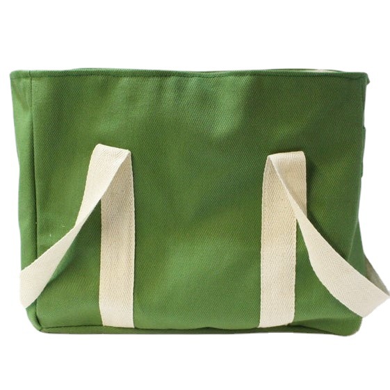 绿色空白无印刷长手提罐头饮料组合收纳棉布购物袋可定制印logo