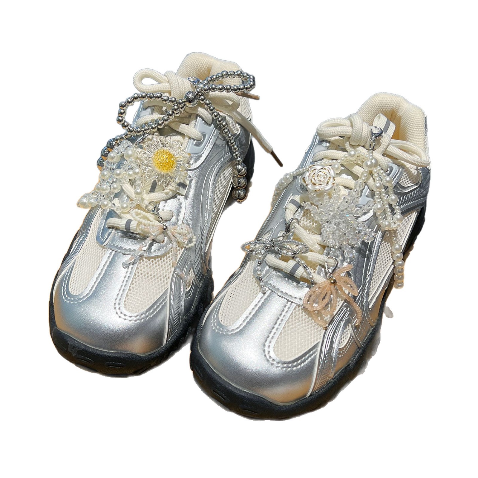 Coreano oso de cristal flor accesorios superiores zapatos de alto nivel de flores de formación zapatos DIY botones superiores