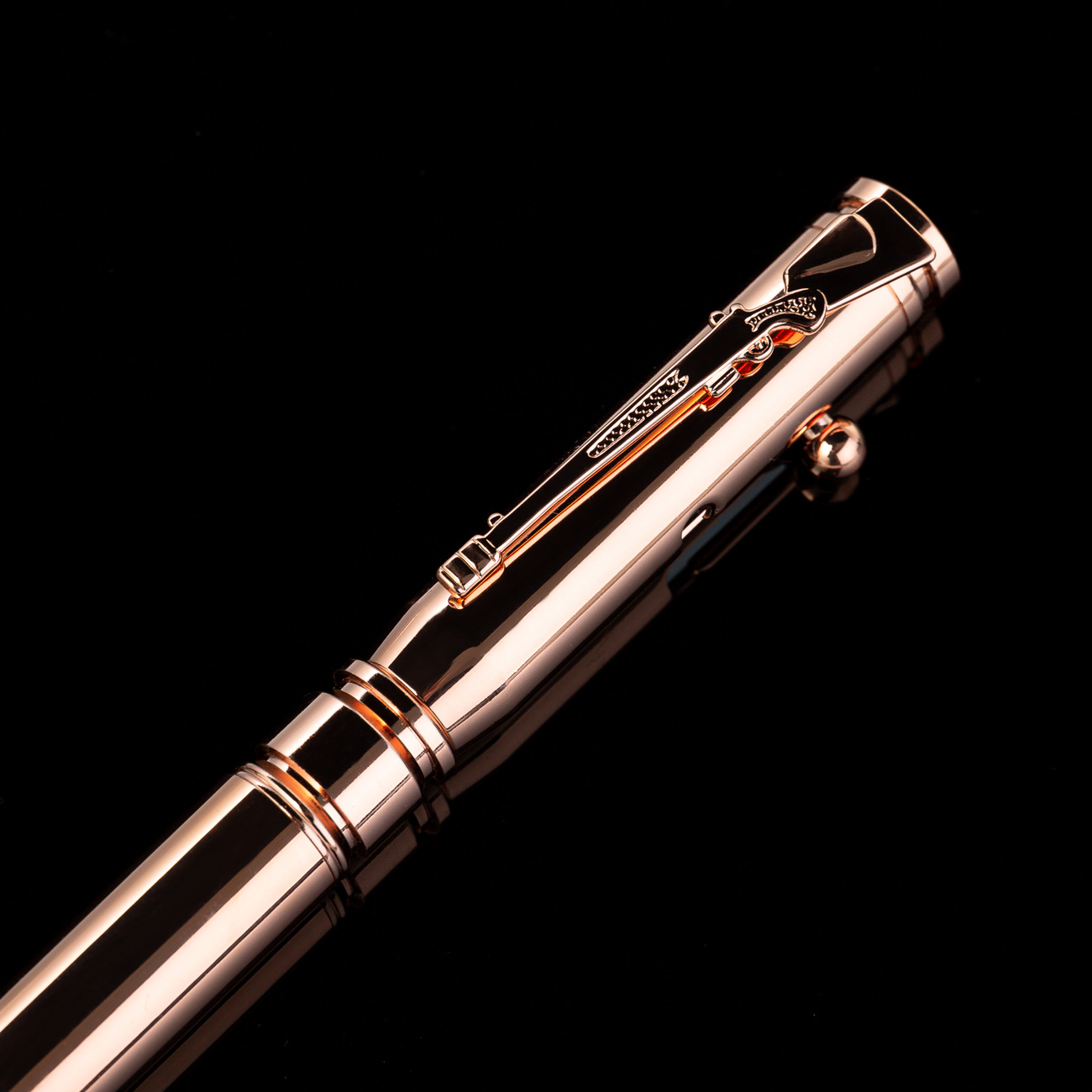 Bolt Pen en stock al por mayor de metal creativo imitación pistola pluma prensa máquina pistola pluma imprimible logotipo multifuncional bolígrafo