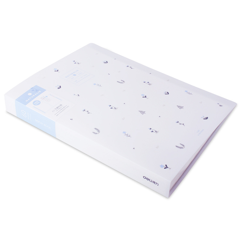 Deli 72477 carpeta de múltiples capas libro de datos insertar estudiante prueba clip de papel A4 floral fresco