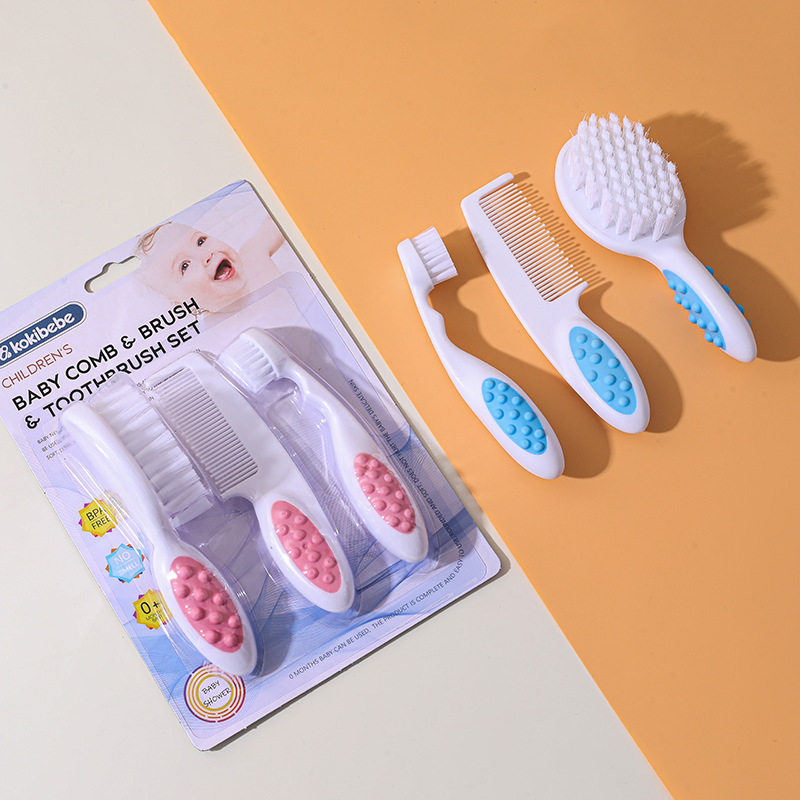 Embalaje en inglés cepillo de dientes recién nacido cepillo de dientes de masaje limpio recién nacido conjunto de pantalones redondas