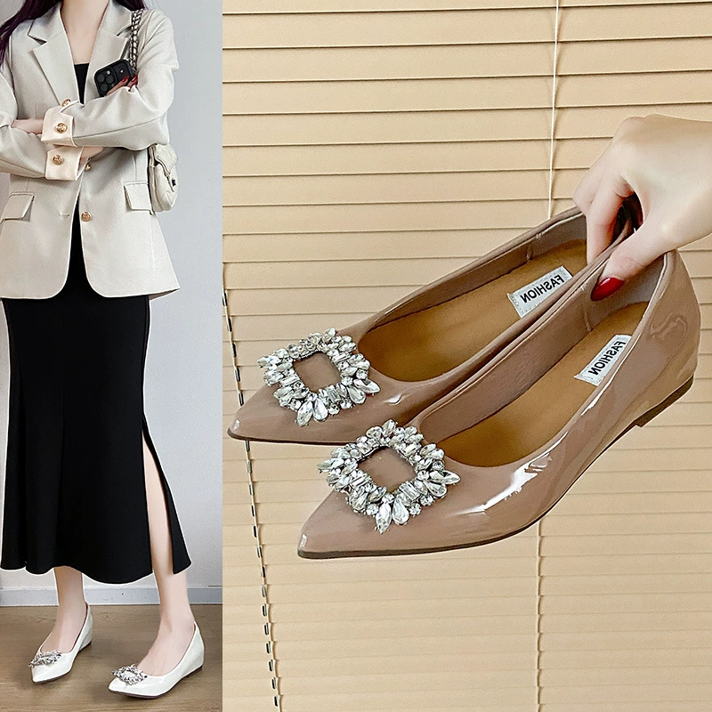 Французские маленькие заостренные темпераментные одиночные туфли женские туфли для летнего 2025 нового увеличения