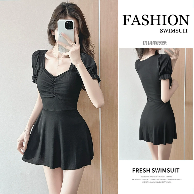 2025 новый цельный купальник для женщин, консервативный, скрывающий живот и стройнящий, корейский сексуальный купальник для студенток, горячий весенний купальник