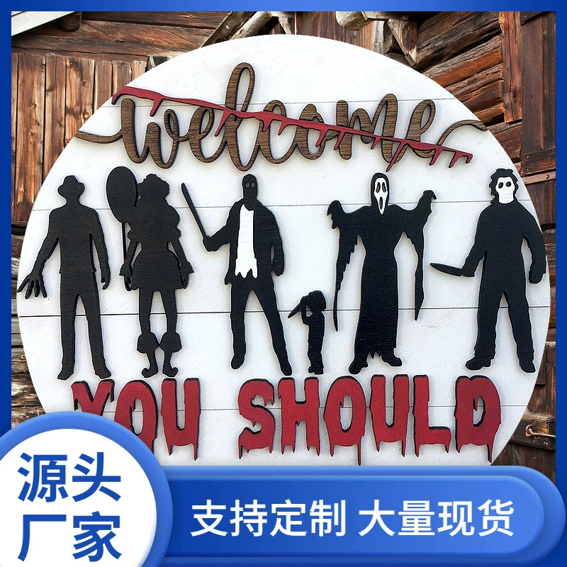 Украшение на Хэллоуин, дверной знак, знак приветствия, дверной знак, украшение на Хэллоуин, дверной знак, оптовая продажа