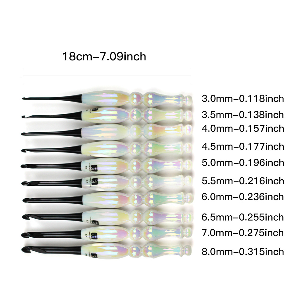 Herramientas de tejido transfronterizas acrílicas agujas de acrílico nuevo estilo europeo pulido a mano agujas de acrílico 10 juegos