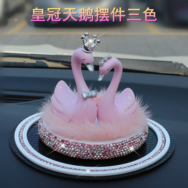 Decoración interior del coche decoración creativa coche resina cisne celebridad de Internet interior del coche mujer linda mujer